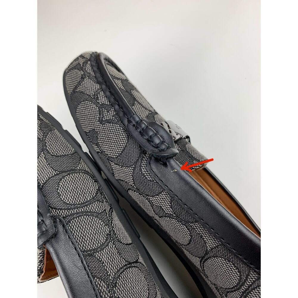 Coach Olive Slip On Driving Loafers Grey Signature Fabric Shoes Flats Women's 9 - Picture 8 of 11